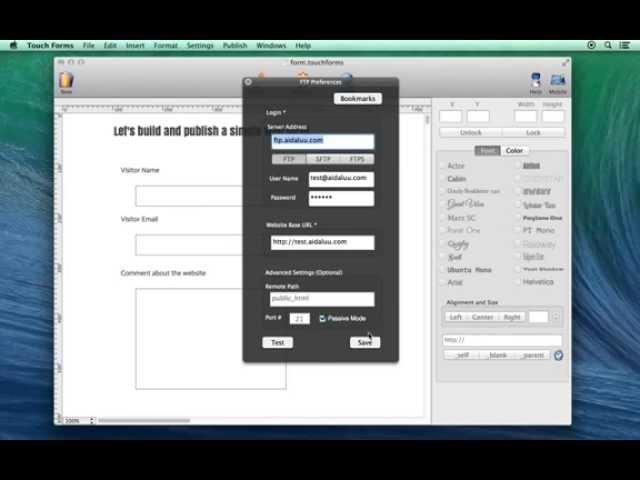 Build and publish a simple web form using Touch Forms for Mac