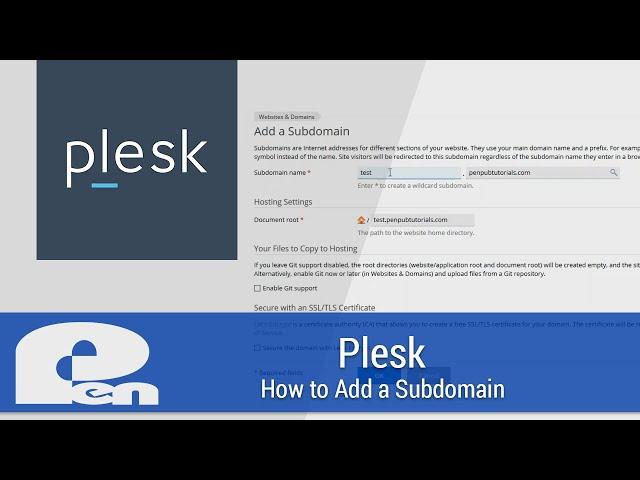 How to Add a Subdomain to Plesk