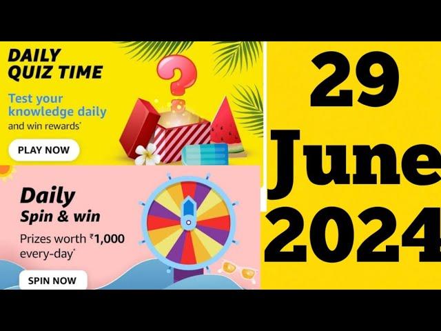 Amazon Daily Quiz Time Answer Today Amazon Quiz Answer Today Amazon Challenge Quiz Today 29 Jun.2024