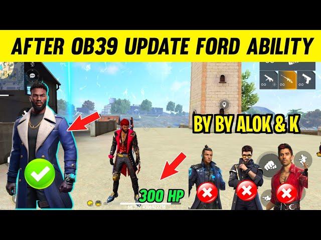 New Ford Character Ability Change After Ob39 Update Free Fire ! Ford Character Ability Test