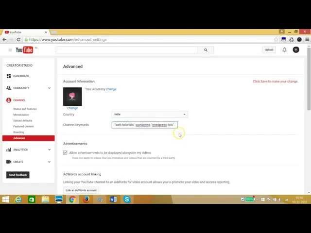 How to Add YouTube Channel Keywords or Tags ?