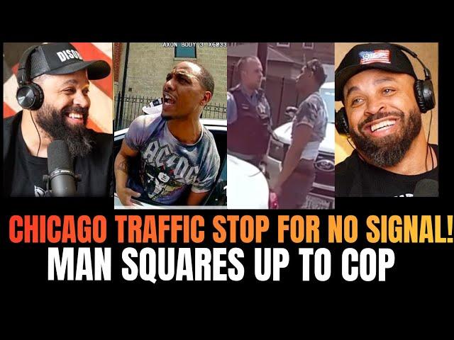 Black Guy Squares up to Cop During Wild Traffic Stop in Chicago for no Turn Signal