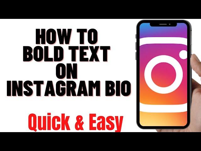 HOW TO BOLD TEXT ON INSTAGRAM BIO