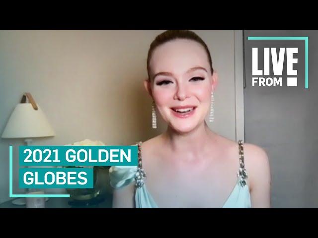 Elle Fanning Teases Secret TikTok Account at 2021 Golden Globes | E! Red Carpet & Award Shows