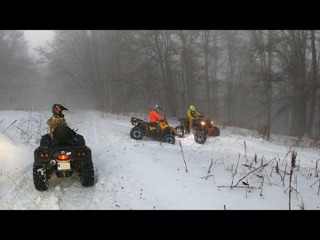 Polaris Scrambler S vs 3  Can-Am' s vs Yamaha | First Ride on the snow this season | MUD & SNOW 