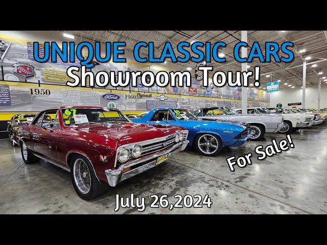 CLASSIC CARS FOR SALE !! Unique Classic Cars Lot Walk July 26, 2024 - muscle cars - street rods