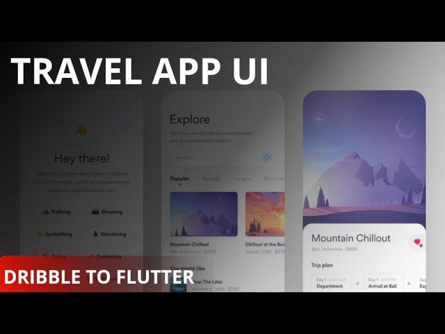 Travel app ui • Flutter • Dribbble • Ui showcase • #flutter  #dribbble  #dart  #uiux