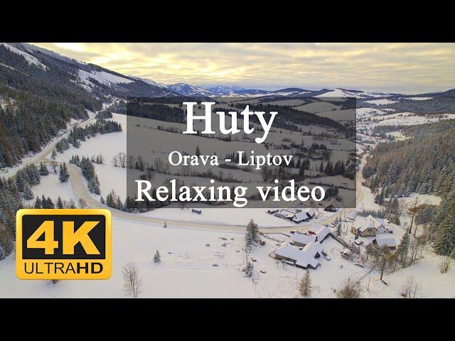 4K Huty - Slovakia - Orava Liptov. Winter relaxation video from a drone. DJI Air 2S