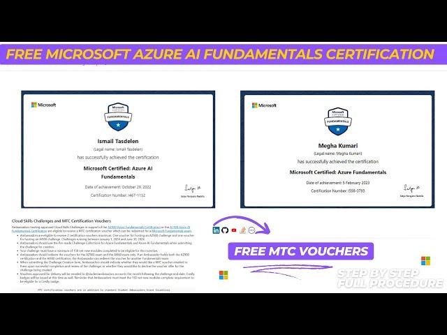 Free Microsoft Azure Fundamentals Certificate and Azure AI Certification