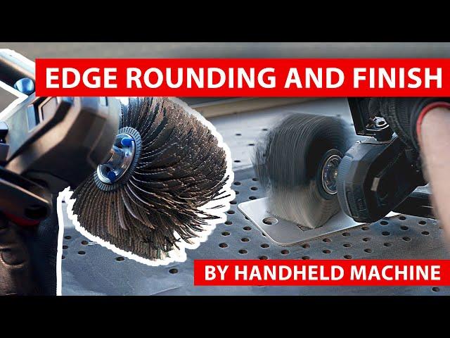 Edge rounding and finish grinding with deburring wheels - boeck tools on handheld machines