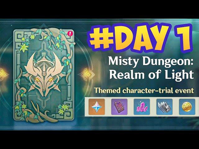 DAY 1!! Misty Dungeon: Realm of Light Event _ Genshin Impact