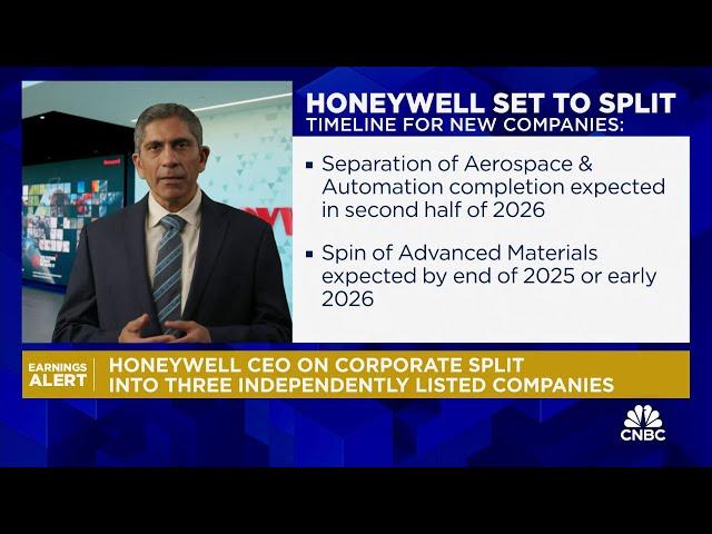 Honeywell CEO: Separation of Aerospace & Automation completion expected in second half of 2026