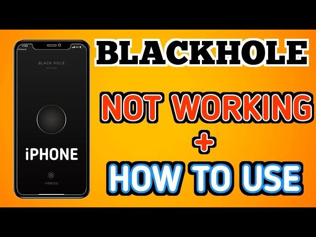 Blackhole spliter not working in iPhone problem black hole app iPhone