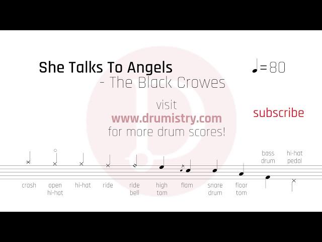 The Black Crowes - She Talks To Angels Drum Score