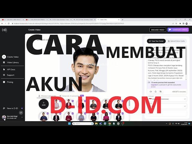 CARA MEMBUAT AKUN D-ID.COM - TEXT TO VIDEO VOICE #tutorial  #editing  #ai