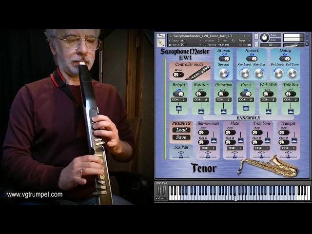 Saxophone Tenor Kontakt library and growl effect. EWI4000s EWI5000, woodwind vst plugin