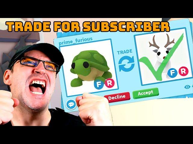 JE TRADE UNE TORTUE (TURTLE) POUR UNE ABONNE SUR ADOPT ME EN 2024 !!!??? (CHALLENGE)