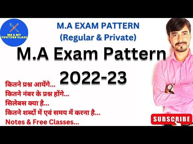 M.A Pre. & Final Exam Pattern 2022-23 & Syllabus