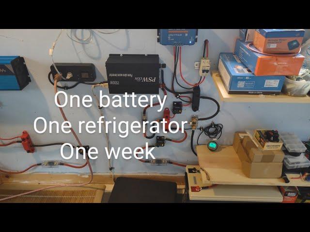 Full week results. 200ah LiFePO4/300watts solar/20 cu.ft. refrigerator 24/7