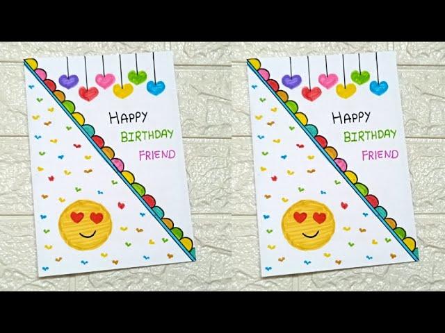 DIY : Happy Birthday greeting card for best friend / Birthday card ideas easy Handmade greeting card