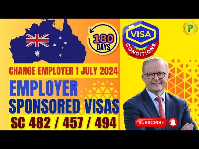 BIG Changes! Employer Sponsored Visas - 180 Days Time Effective 1 July 2024 SC 457, SC 482 & SC 494