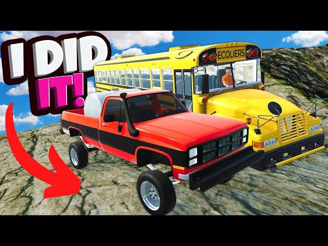 Running the School Bus Off a Cliff with My UPGRADED TRUCK in Mon Bazou!