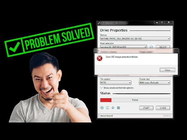 Fix  Error ISO image extraction failure ISO Image Extraction Failure Rufus