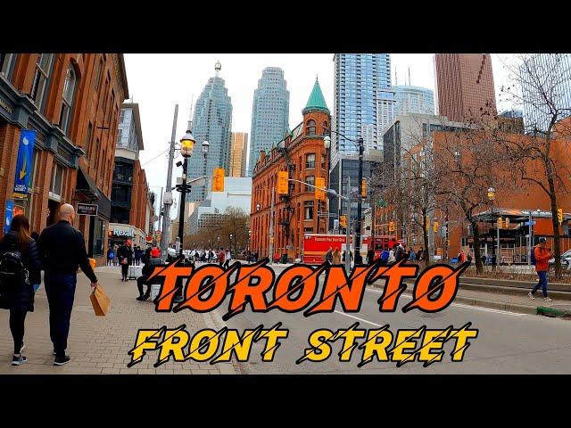 Toronto Walking Tour, Front Street Downtown Toronto Canada, 4K