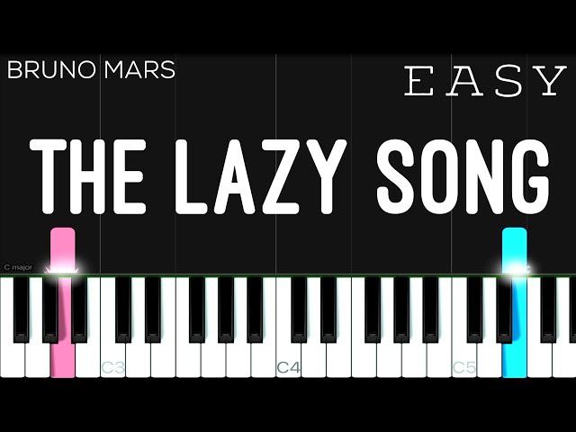 Bruno Mars - The Lazy Song | EASY Piano Tutorial