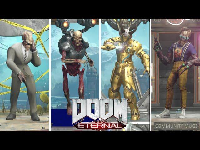 DOOM ETERNAL - All Demon Event Skins, Stances, Intro, & Victory Animations Showcase (March 2021)