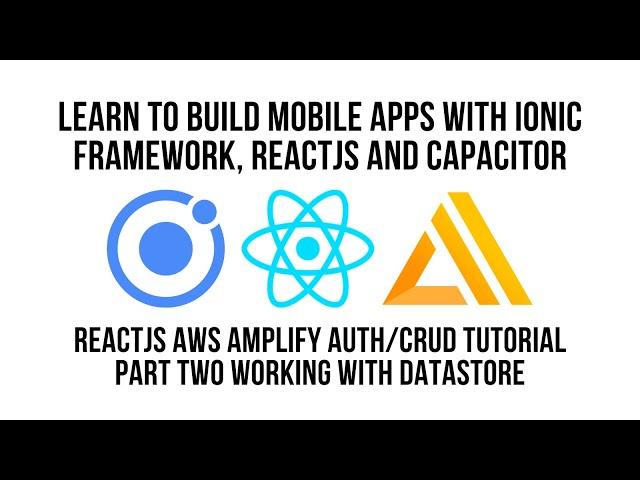 Ionic React JS AWS Amplify Authentication CRUD Tutorial Part 2, Working With Datastore