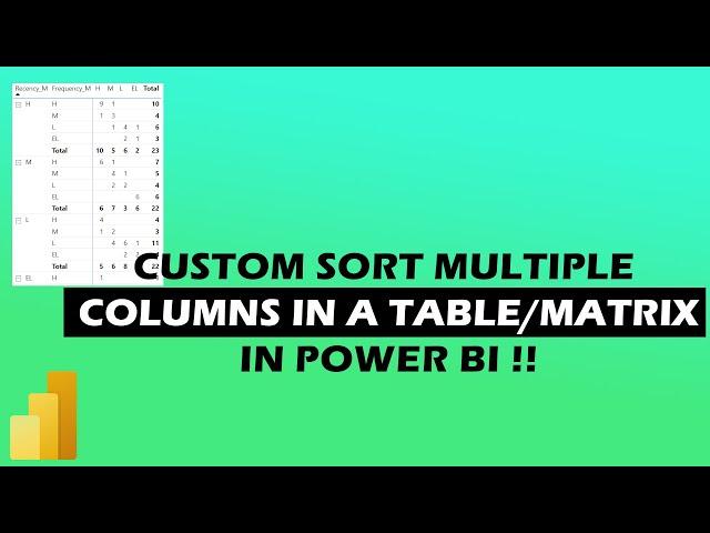 How to Custom Sort Multiple Columns in Power BI | MiTutorials