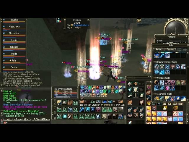 Lineage 2 - 9vs18 fight for green spot hellbound - server Teon