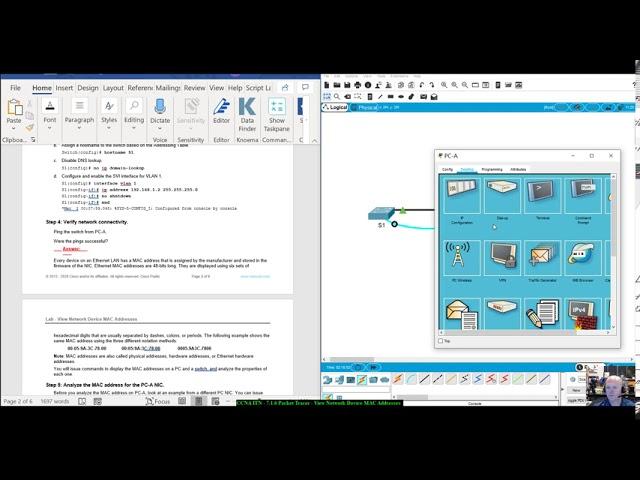 CCNA ITN - 7.2.7 - View Netowork Device MAC Addresses (Packet Tracer Version)