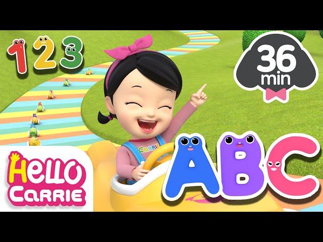 ⭕Number Train + More⭕ 123 Song | Alphabet Song | Hello Carrie Kids Song Compilation #3