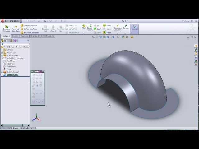 13- SolidWorks Surface TUTORIAL: RULED SURFACE