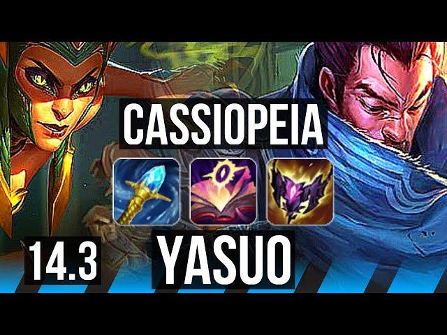 CASSIOPEIA vs YASUO (MID) | 22/1/8, Legendary, 7 solo kills, 800+ games | EUW Master | 14.3