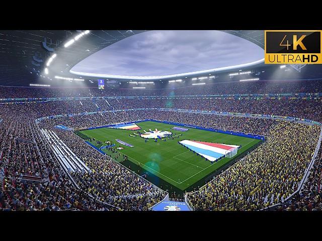 4K | The Most Realistic Football Video Game Ever Made | Euro 2024 | Romania vs Netherlands |PES 2021