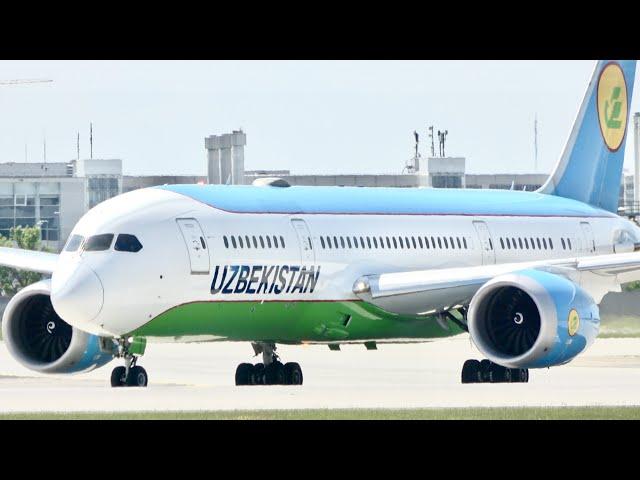 (4K) Uzbekistan Airways Boeing 787-800 (UK78705) Arrival and Departure at Munich Airport!