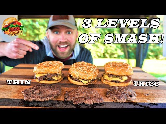 HOW SMASHED SHOULD SMASHBURGERS BE? | The Perfect Smashburger Experiment | Fatty's Feasts