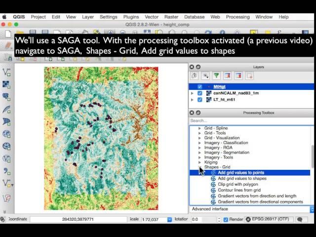 QGIS - SAGA Extract raster values to points