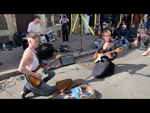 Roadhouse Blues! Epic cover by The Big Push band busking in Brighton Ship Street.