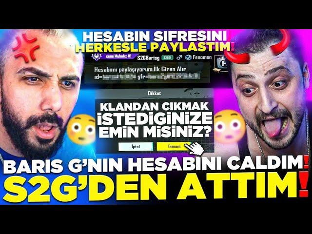 BARIŞ G HESABI ÇALDIM S2G DEN ATTIM HESABININ ŞİFRESİNİ YEREL SOHBETE VERDİM(KIŞKIRTMA)