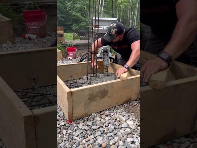 Pouring a concrete footing! #diy #construction #tools