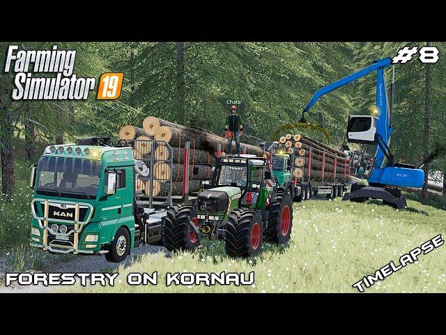 Transporting BIG LOADS with ​Chata Modding | Forestry on Kornau | Farming Simulator 19 | Episode 8