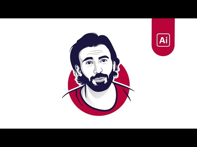 how to make flat vector portrait | adobe illustrator