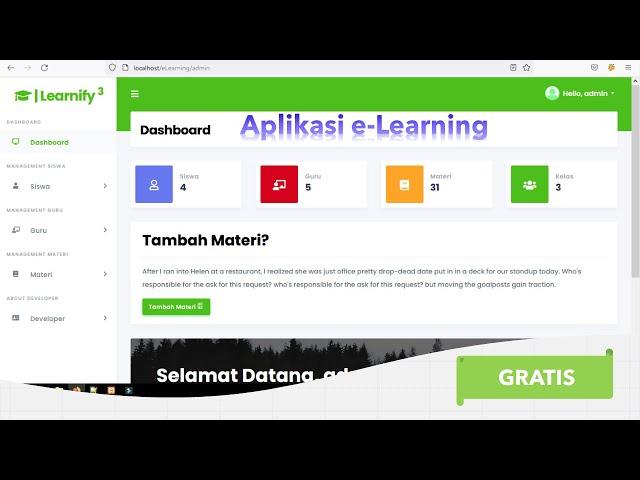 Source Code Aplikasi e-Learning Sekolah Berbasis Web GRATIS !