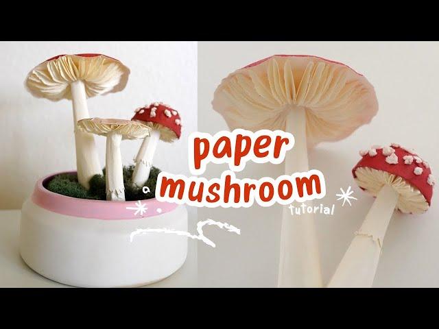 Paper Mushroom Easy with Cardstock Paper Tutorial  How to Make DIY Crafts