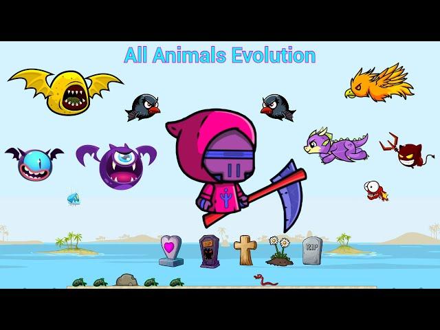 All Animals Evolution Epic Retro Reaper Kills Bosses Players (EvoWorld.io)