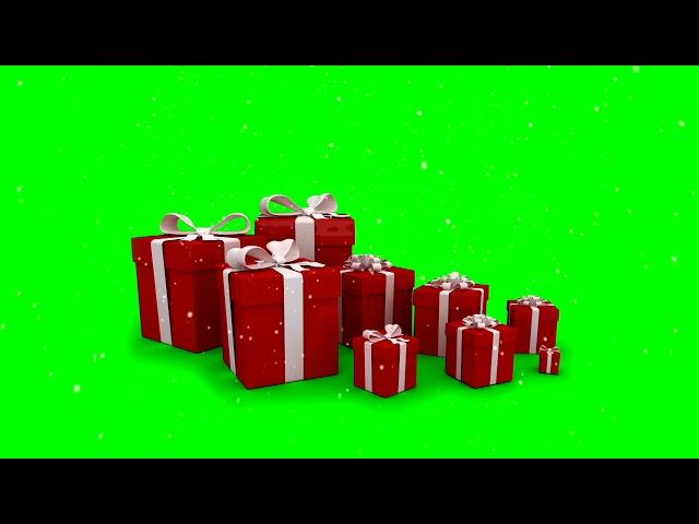 Merry Christmas gift green screen background (Free)